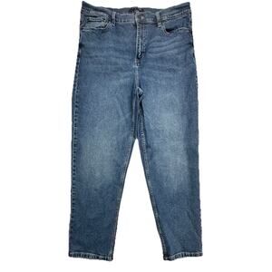 Calvin Klein Womens Size 16 High Rise Straight Leg Denim Blue CK